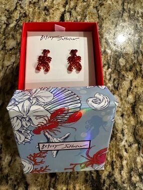 Betsey Johnson Red Lobster Stud Earrings and Piper K lobster hair clip